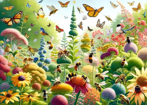 Jigsaw Puzzles 1000 Pieces for Adults jigsaw puzzles for adults 1000 Piece Puzzle Educational Games-Spring Butterflies & Bees