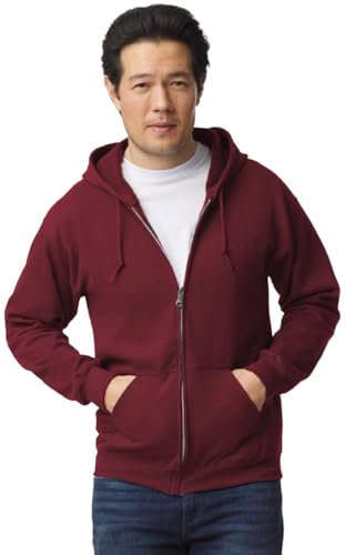 TICTEX Felpa con Cappuccio Unisex | Giacca in Pile Misto Pesante per Uomo e Donna | Giacca in Felpa con Cappuccio e Cerniera | Giacca Estiva Leggera | Maroon, L