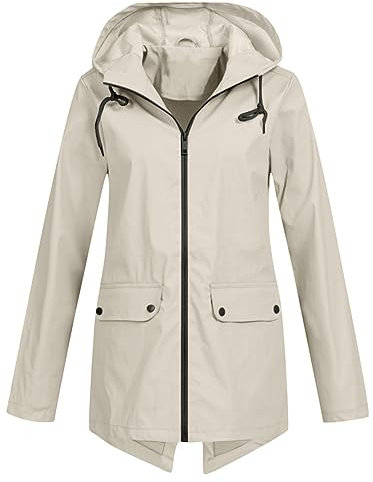 Coupe Vent Femme Impermeable Capuche Running Randonnée Legere Imperméable Coupe Vent Respirante Sport Kaki Softshell Ciré Vetement Pluie Impermeable avec Poches Pliable Veste