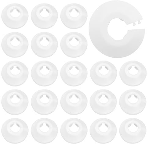 GZGXKJ Rosace Radiateur 30pcs Rosace Radiateur Plastique 16 mm Cache Radiateur Blanc pour Diamètre de Tuyau, Tuyau Mural et Décoration