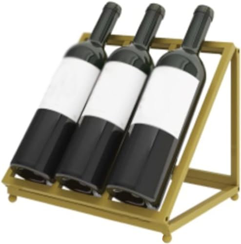 Weinregal aus goldfarbenem Metall, stilvolles Regal für die Arbeitsplatte, Likör-Aufbewahrungsregal, faltbar, freistehend, für Zuhause, Küche, Barschränke (25,5 x 21,5 cm)