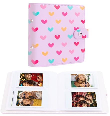 112 Taschen Einhand-Mini-Fotoalbum 2 x 3 tragbarer Kpop-Fotokartenhalter Kompatibel mit Fujifilm Instax Mini Kameras/Polaroid Snap Touch/SocialMatic Sofortbildkameras (1Pack, Lila)