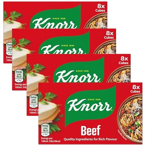 Stock Cubes & Pots Bundle with Knorr Beef Stock Cubes (8x10g) - 4 Pack | Beef Stock Cubes.