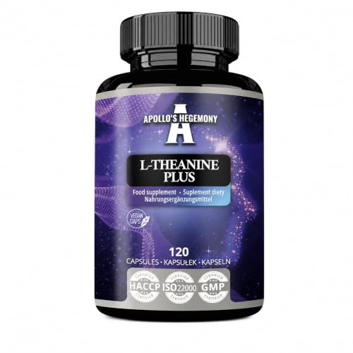 L-Theanine (98% Green Tea Extract) with Myo-Inositol 300 mg - 120 Vegan Capsules - 4 Month Supply - Supports Mental Clarity and Stress Management - Amino Acid Supplement - by Apollo's Hegemony