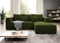 Easy4You Ecksofa Grün Stripes L-Form in Kord – 255 cm - Schlafsofa mit Bettzeugbehälter und Schlaffunktion - Eckcouch mit Stauraum - Rechts – Stoff Kord POSO 46