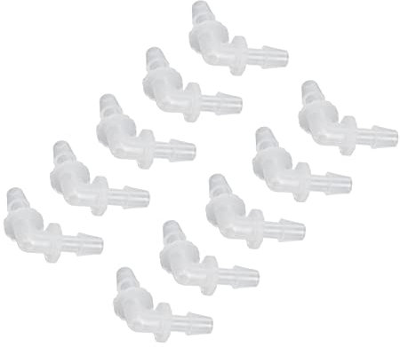 Conector de Junta de Manguera de Codo de Plástico, Conector de Manguera de 90 Grados, Accesorio en Forma de L, Accesorios de Plástico de Igual Diámetro para Laboratorio, 10 Uds.