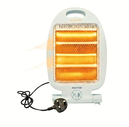 800W Halogen Heater, 2 Bars Quartz Portable with 2 Heat Settings 400W/800W, Energy Saving, Silent, Tip-Over Safety, Compact Room Radiant Electric Heaters for Home, Bedroom, Office, Carry Handle