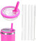 Ersatzdeckel für 40oz Becher, 1 Packung Auslaufsichere Tumbler Ersatz für Stanley Quencher 1.2L, wiederverwendbare Becherabdeckungs-Sets mit 4 Strohhalmen und 1 Reinigungsbürste (Rose Red, 40 oz)