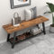 Trironsun Rustic Wood and Metal Entryway Storage Bench Industrial Shoe Rack Farmhouse Shoe Storage Long Bench Seat for Hallway Bedroom