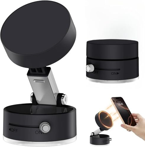 DOMAVER - Soporte magnético para teléfono de coche magnético potente - N52, soporte de teléfono plegable para iPhone 16/15/14/13/12, para vidrio/espejo/cocina/salpicadero, parabrisas, color negro