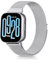 Amzpas Armband für Xiaomi Redmi Watch 5 Active/Redmi Watch 5 Lite Armbänder für Herren Damen, Metall Ersatzarmbänder, Edelstahl Mesh Uhrenarmband Magnet Verstellbares Ersatzarmband, Silber