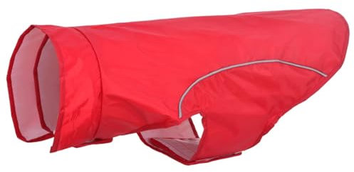 vidaXL Hunde Regenmantel mit Reflexstreifen Polyester Rot 2XL, Hundemantel, Hundejacke, Regenjacke für Welpen, wasserdichter Hunderegenmantel