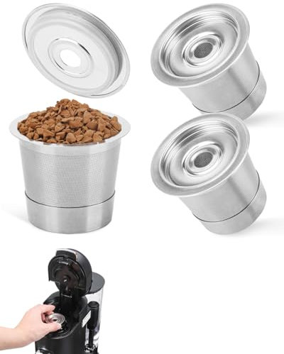 3 Pack Reusable K Cups and Coffee Pods for Ninja Coffee Maker PB051 & CFP101/PB041-304 Stainless Steel K Cups Coffee Filters - Accessories for Ninja Single Serve and Dual Brew Coffee Maker