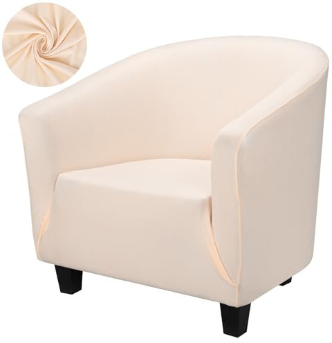Segus Sesselhusse für Clubsessel, 1 Stück Sesselbezug Stretch, Universal Sofabezug für Einzelsofa, Abnehmbar und Waschbar, für Bar, Wohnzimmer, Schlafzimmer (Beige, Polyester)