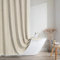 Meioro Boho Granja Cortina Ducha a Rayas, Tela Tejida de Lino Cortinas De Ducha con 12 Ganchos, Cortinas de Ducha de Tela Gruesa Bohemia Rústica para Cuarto de Baño Húmedo (Beige,183 * 183cm)