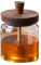 GHIBFBT Clear Honey Pot with Dipper and Lid, 400/500ml Good Sealing Honey Bee Jar, Integrated Glass Syrup Jam Container for Home, Kitchen (500ML)