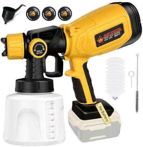 Cordless Paint Sprayer Fence Paint Sprayer for Home Interior and Exterior (No Battery)