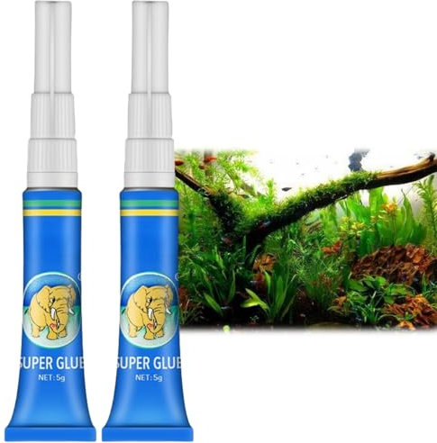 Aquarium Sealant 2-Pack - Perfect for Plants, Rocks, Moss, Coral, Stone & Wood - Quick-Drying, Reef-Safe Glue for Aquascaping & Water Plants