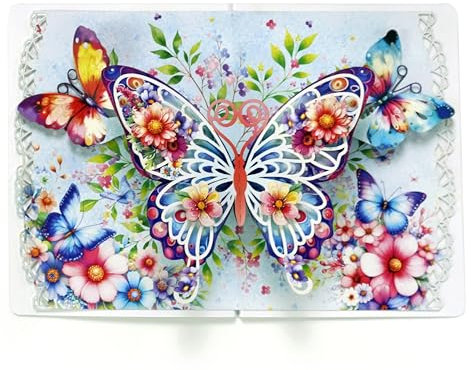 CUTPOPUP Schmetterlinge Geburtstagskarte, Geburtstagskarte Frau, Karte Muttertag, Geburtstagskarte Kinder (Butterflies) US8-FL183.DE
