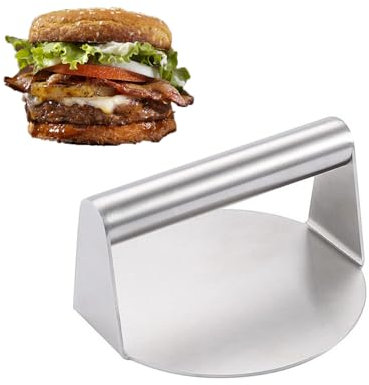 Uxreoib 1 x Smash Burgerpresse,5,5-Zoll Round Edelstahl Burger Smasher, Professionelles Edelstahl Burgerpresse Grillzubehör für Flat Top Grill, Hamburgerpresse und Squeeze Grease, Leicht zu Reinigen