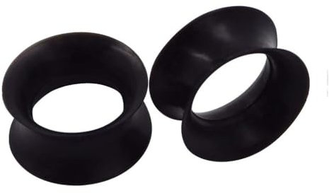 AMSLSIU Bouchons d'oreille de Tunnel de chair de Silicone unisexe pour une large Application bouchons d'étirement d'oreille de Tunnels de Silicone de Gel de silice, noir 12mm