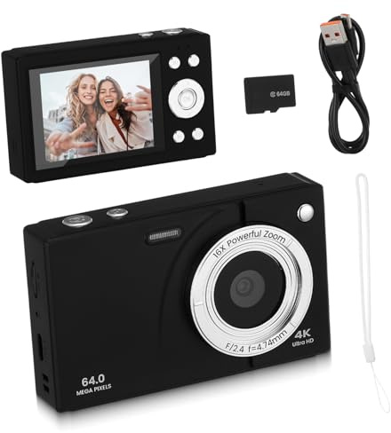 BESPORTBLE Retro Digital Camera Wifi Compact Camera with Zoom Storage Black for Teens Beginners Portable Vlogging and Travel Photography