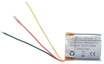 280mAh 3.7V Replacement Battery For Vantrue N2 Pro Dual Dash Cam