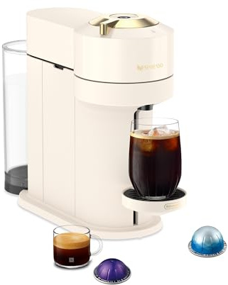 Nespresso Vertuo Next Kaffee- und Espressokocher von De'Longhi, Cremeweiß und Gold