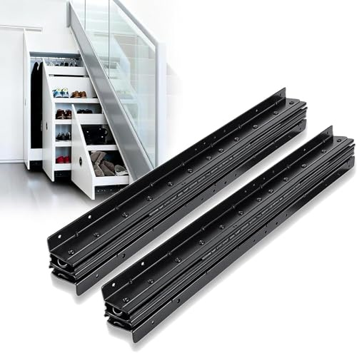 2 Pack 400-900 mm Undermount Drawer Runners Slides, 120kg Load Capacity | Heavy Duty Drawer Runners, Full Extension Bottom Mounted Hidden Under Ball Bearing Metal Rails Track Guide