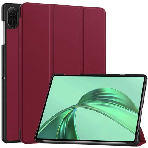 Techsuit für Honor Pad X8a Hülle mit 360 Schutz, Mikrofaser Innenfutter, Verstellbare Betrachtungswinkel, Schlankes Design, Anti Fingerabdruck, FoldPro Series, PU Leder, Rot