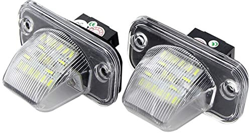VIGORFLYRUN PARTS LTD 2pcs Car LED License Number Plate Light For T4 Transporter 1990-2003 Passat B5 Limousine Caddy Jetta Syncro, 18 LED Canbus 12V Error Free White Lamp