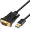 Câble adaptateur USB vers VGA compatible macOS et Windows XP/Vista/10/8/7 - USB 3.0 vers VGA mâle - Convertisseur adaptateur pour écran 1080p (3 m)