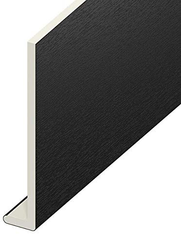 5 Metre uPVC Fascia Cover Capping Board Black Ash - 9mm Thick - 150mm Wide