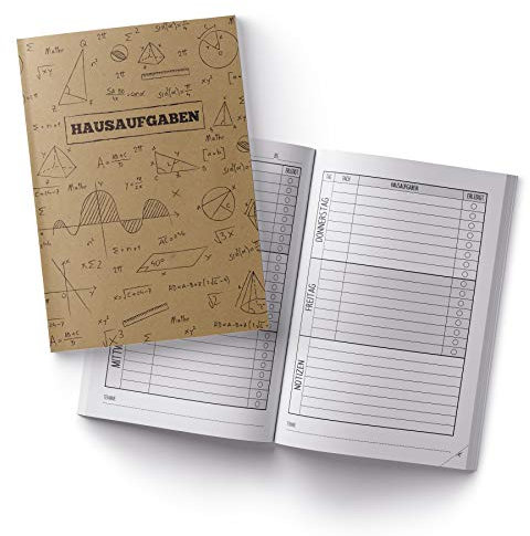 itenga Hausaufgabenheft Formeln Kraftpapier DIN A5 96 Seiten Schulbedarf Meine Hausaufgaben für Gemeinschaftsschule Gymnasium