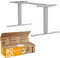 boho office® Höhenverstellbarer Schreibtisch Gestell – Elektrisch stufenlos, inkl. Wireless Charger, 2 Motoren, 3-Fach Teleskop, Memoryfunktion, Kollisionsschutz, Kindersicherung – Homedesk Silber