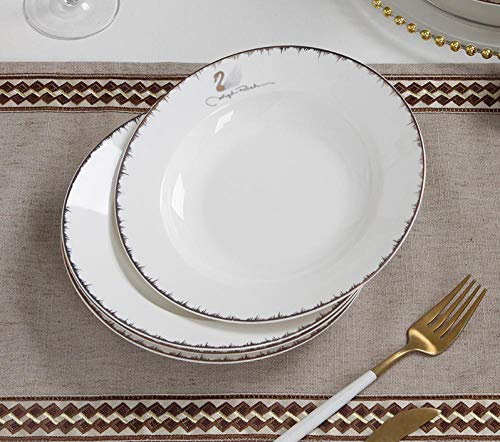 BolLa vaisselle peut être librement assortie avecl'assiette de poisson avec couvercle,la cuillère à soupe de unique-Assiette creuse One Little Swan 8 pouces