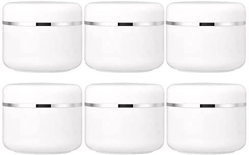 Pot en plastique de 100 ml avec couvercle en dôme PP Liner White Silver Edge pour le visage Crème pour les lèvres Baume à lèvres Lotion Conteneur de stockage échantillon de bricolage (Paquet de 20)