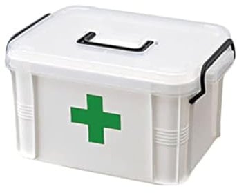 GOLDBEARUK Plastic Portable Medical Chest Clip Fastenings Upper level Compartments (Large Size)