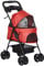 PawHut Hundewagen Hundebuggy mit Klappfunktion Pet Stroller für kleine Hunde und Katzen Haustierwagen Katzenbuggy Oxford Rot 67 x 45 x 96 cm