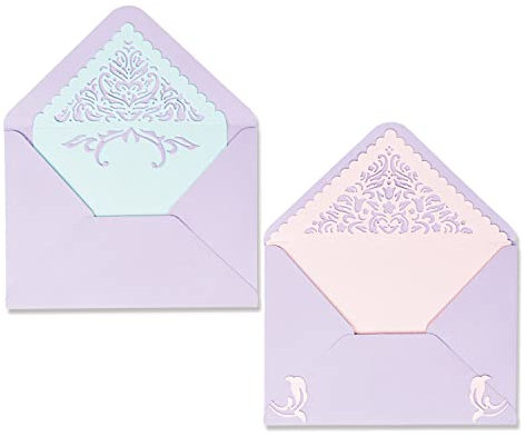 Sizzix Thinlits Stanzschablonen-Set, 9er-Pack Briefumschläge mit Spitze von Lisa Jones | 665890 |Kapitel 2 2022, multicolor, One Size