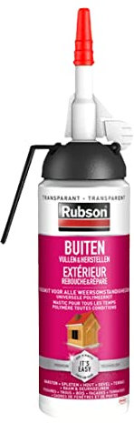 Mastic acrylique monocomposant Henkel Rubson Easy Sealing, mastic pour intérieur et extérieur, résistant aux intempéries, peut être peint après 24 heures, presse intégrée 100 ml, couleur transparente