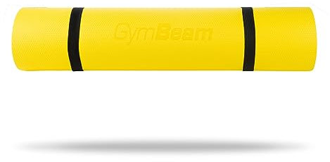 GymBeam Dual Yogamatte - Extra große doppelseitige Fitnessmatte aus umweltfreundlichem TPE Material, rutschfeste Oberfläche, für Yoga, Pilates, Krafttraining, 183x61x0,6 cm (Grey/Yellow)