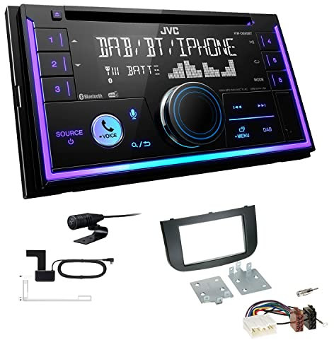 JVC KW-DB95BT 2-DIN Autoradio CD-Receiver Digitalradio DAB+ Bluetooth USB passend für Mitsubishi Colt VI Facelift 2008-2012 schwarz