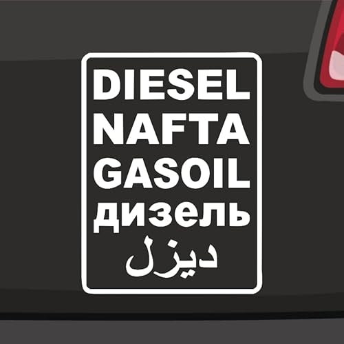 Generisch Diesel Texte Aufkleber Sticker Offroad NAFTA Gasoil car Tang Schild 4x4 12x9cm Farbe: Weiß