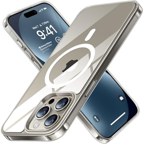 TORRAS Magnetic Designed for iPhone 14 Pro Max Case [12FT Military Grade Drop Tested] [20W Super Magnetic] Shockproof Translucent Hard Back Slim Fit Thin Matte Case for iPhone 14 Pro Max Cover Clear