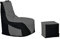 Momiralland Gaming Sitzsack - mit Lehne Sitzkissen - Beanbag - BodenKissen Sessel In- & Outdoor geeignet - Gaming mit PC Xbox & Playstation (Schwarz - Anthrazit, Sitzsack + Hocker)