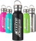 Stainless Steel 500ml Vacuum Insulated Metal Flask - Standard Mouth - BPA Free for Work, Gym, Travel and Sports (Black)