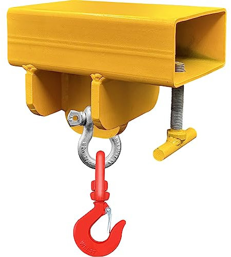 AUXHDK Gabelstapler Hebehaken Befestigung, 5500lbs Kapazität Haken Gabelstapler Hebebühne Schwerlast Einzelstapler Mobilkran mit Drehhaken und großen T-Schrauben, Gabelhebehaken Gerät Zubehör