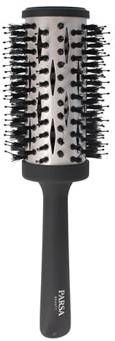 PARSA Beauty Professional Wirkstoffbürste Keratin + Biotin - Rundföhnbürste 44mm - Haarbürste zum Glätten und Pflegen für Lockiges und Langes Haar