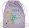 Turnbeutel Rucksack - Safari Tiere Zootiere Zoo Giraffe Zebra Löwe Elefant - Unisize - Pastell Lila - wechselwäsche beutel und tasche kindergartenkind tier personalisierte+kinder+rucksäcke name